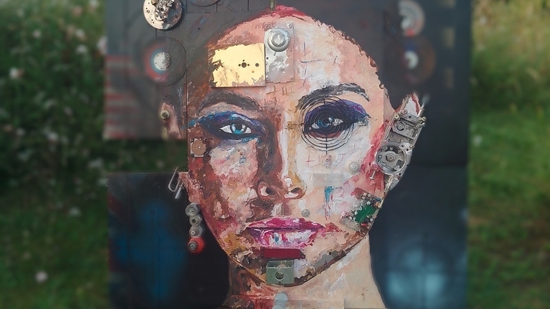 Peinture authentique Art Rock 33 tours